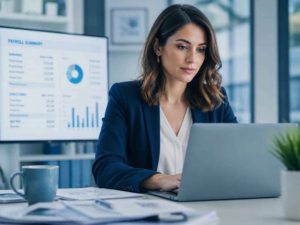 Payroll specialist reviewing contractor payroll